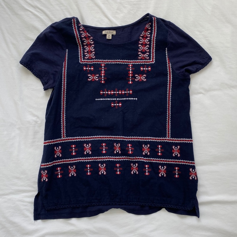 Lucky Brand Navy Blouse